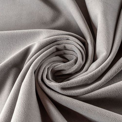 Ткань портьерная бархат h-300 см 09-02-00034 светло-серый однотонный