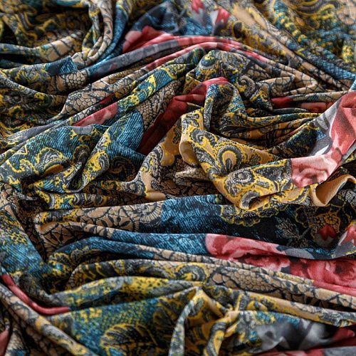 Трикотаж 056-03481 бежевый принтованный