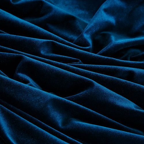 Бархат стрейч 002-18862 океанский синий однотонный