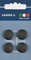 Пуговицы SANDRA 15 мм пластик 4 шт CARD158 черный
