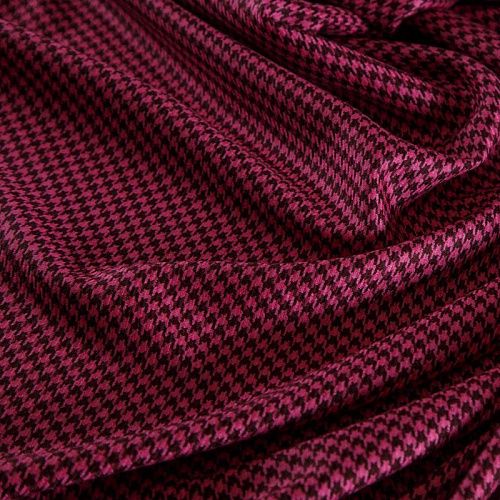 Ткань костюмная 025-14714 темная фуксия принтованный