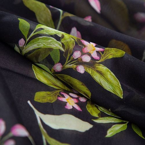 Батист 003-19854 черный принтованный