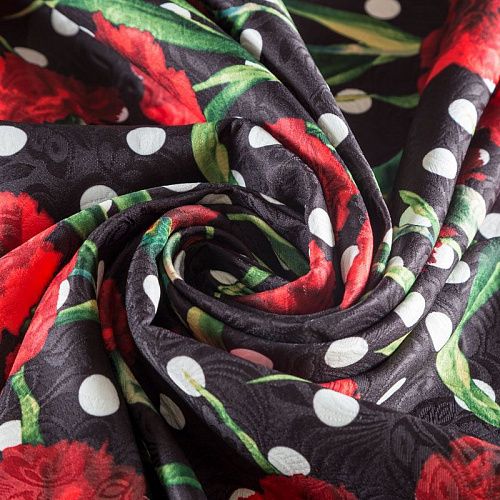 Жаккард 017-02953 черный принтованный