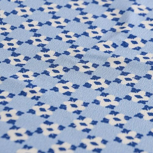 Крепдешин натуральный 028-12192 светло-голубой принтованный