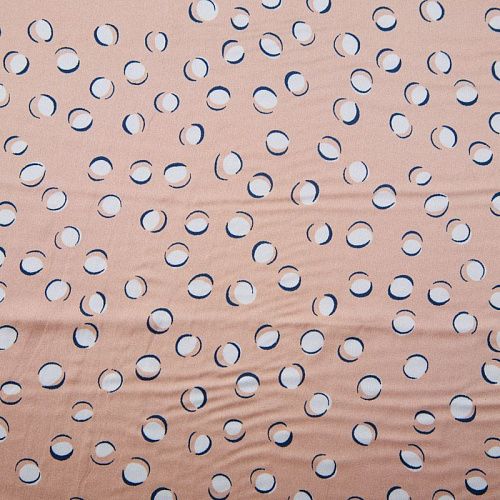 Шелк синтетический 065-13573 персиковый принтованный