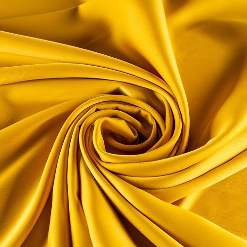 Креп-сатин К33-651 золотисто-желтый однотонный