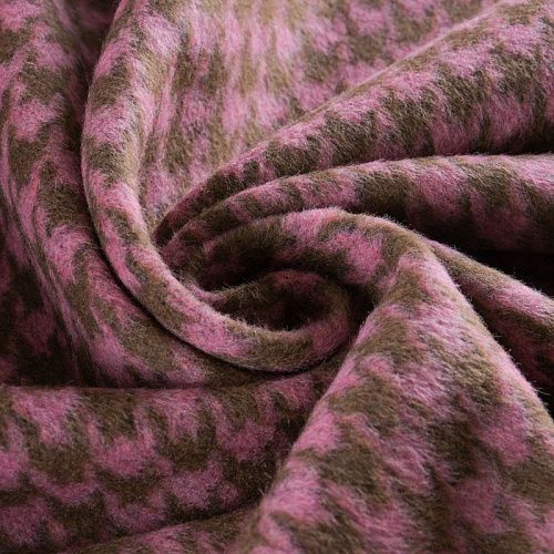 Ткань пальтовая 040-12077 коричнево-розовый