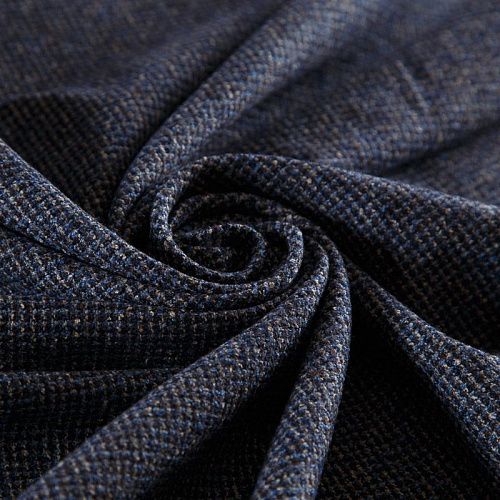 Ткань костюмная 025-16720 черно-синий мелкая клетка