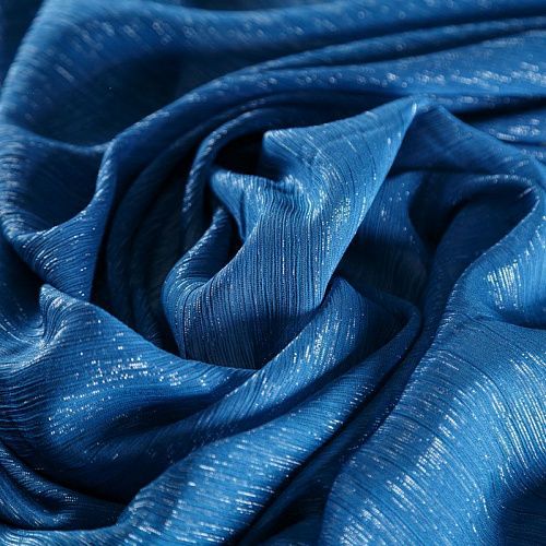 Шифон-жатка с люрексом 068-07218 петроль однотонный