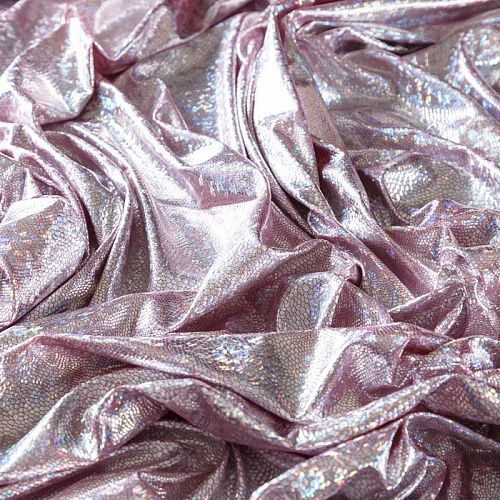 Трикотаж лазер 034-09238 серебристо-розовый