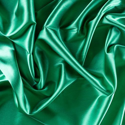 Шелк натуральный К15-1064 изумрудно-зеленый однотонный