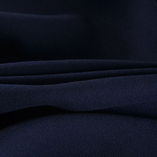 Креп двойной 026-16607 темно-синий однотонный