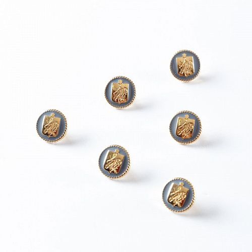 Пуговица на ножке 14 мм металл 493865 золото/серый