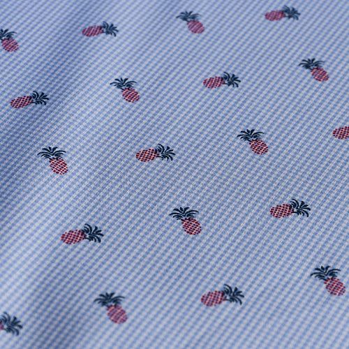 Хлопок плательно-рубашечный 049-12084 голубой принтованный