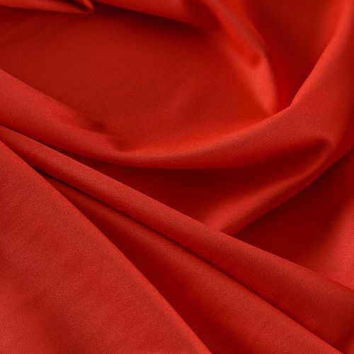 Ткань костюмная стрейч 025-15236 красно-оранжевый однотонный