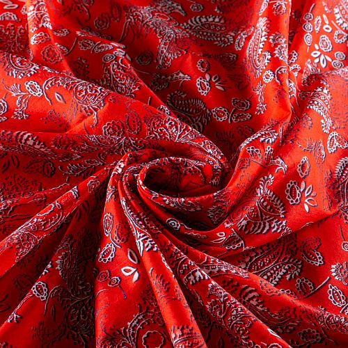 Батист 003-00869 красный принтованный