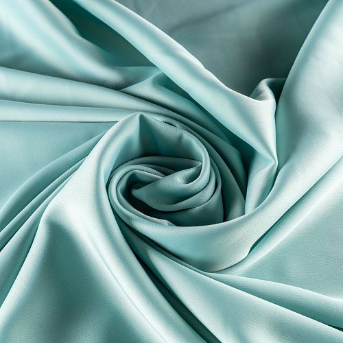 Креп-сатин стрейч К33-842 мятный однотонный