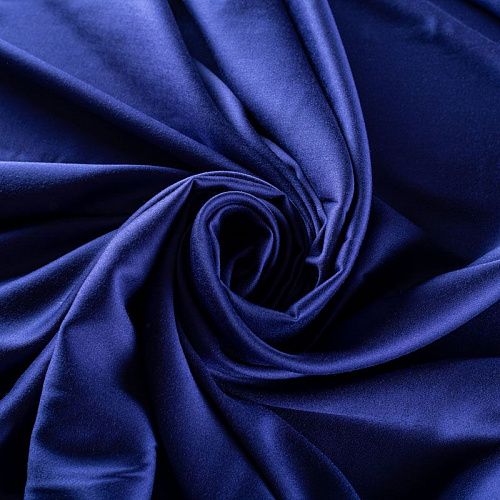 Шелк-штапель стрейч  069-01687 col.12 королевский синий однотонный