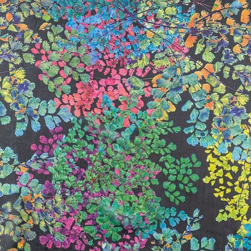 Шифон К33-247 черный принтованный