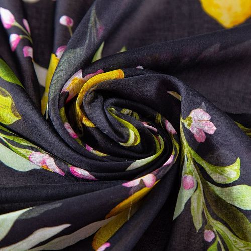 Батист 003-19854 черный принтованный