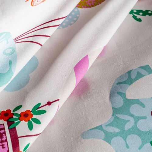 Ткань портьерная Т406-02-19 белый принтованный