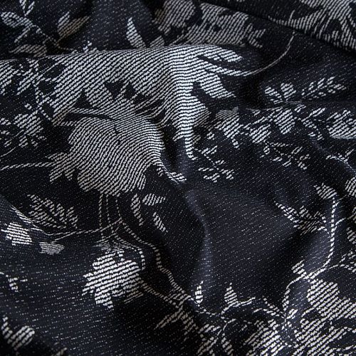 Коттон стрейч 063-17025 черный принтованный