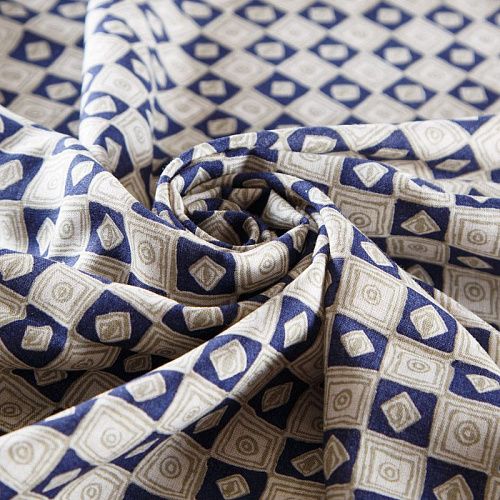 Вискоза 009-12333 серовато-молочный принтованный