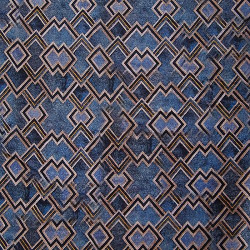 Шелк-штапель 069-17640 серо-синий принтованный