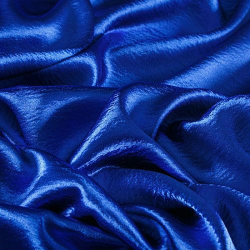 Креп-сатин крэш 001-13650 васильковый однотонный