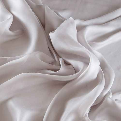 Шифон шелковый 068-17147 жемчужно-серый