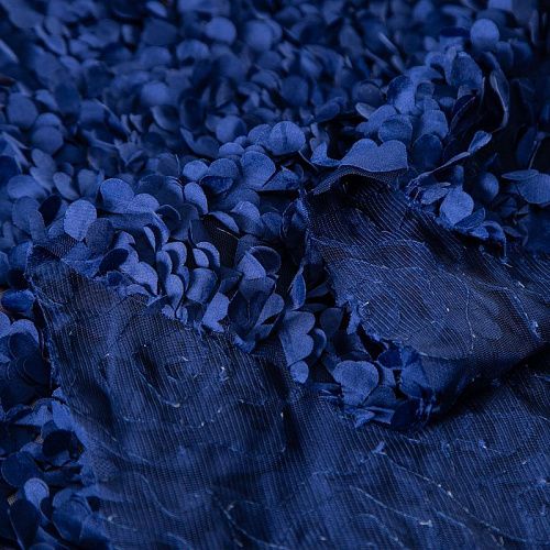 Объемная вышивка на сетке 010-20047 синий